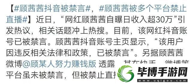 红“顾茜茜”摊上事了